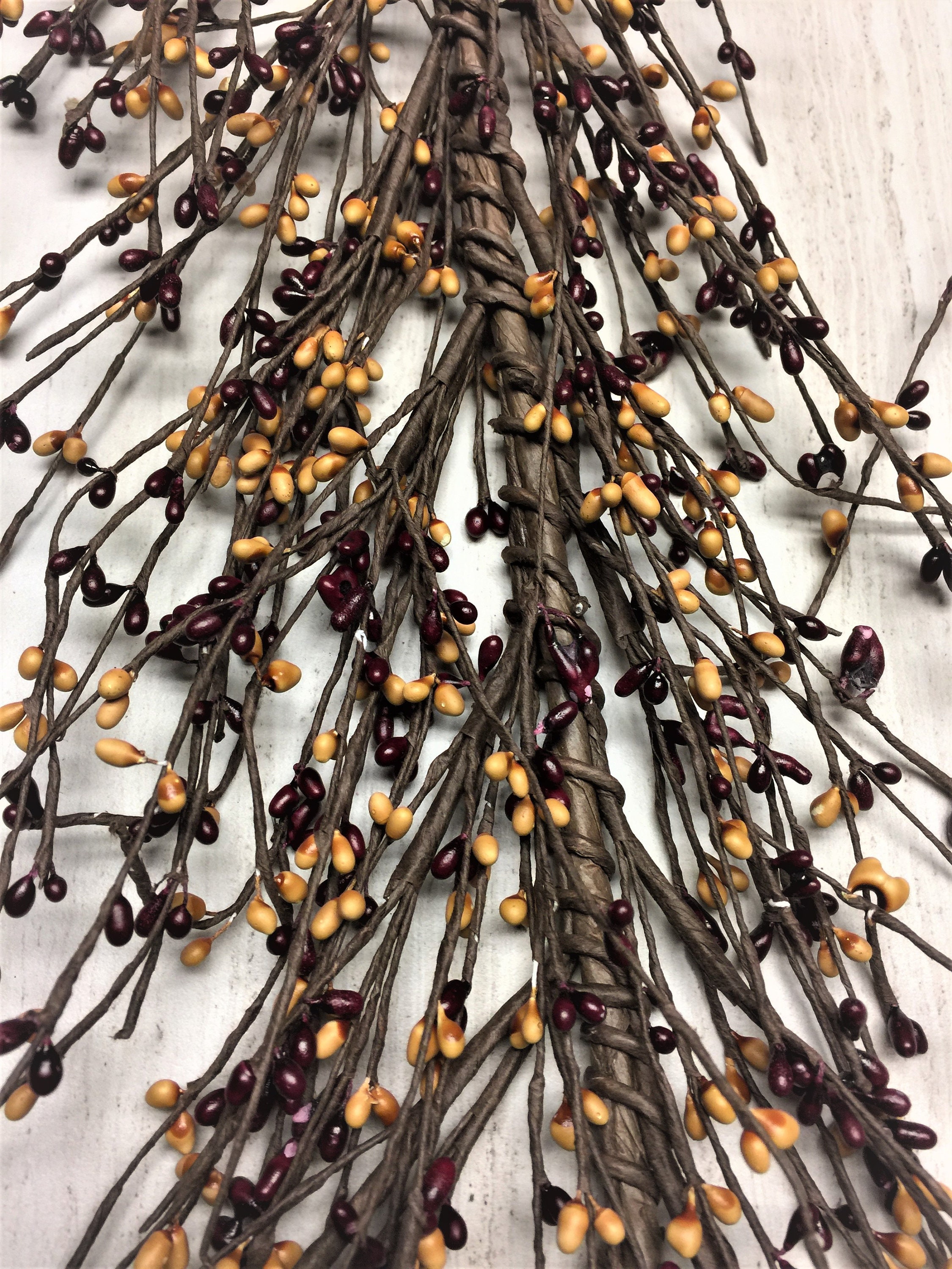 Berry Garland Coffee Bean Star Pip Berry Garland 42 Long Green, Brown and  Ivory Garland Ready to Ship 