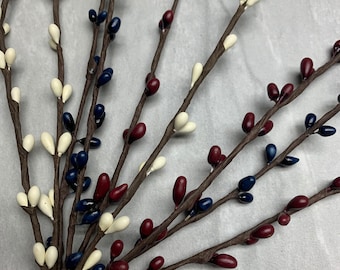Berry Picks | Country Mix 12 inch Picks |  Patriotic Berry Picks | Americana Berry Picks | 4th July Picks | Red White Blue | Ready To Ship