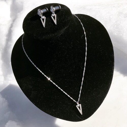 Triangle Rhinestone Dangle Plugs Gauges With Coordinating - Etsy