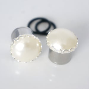 Dilatatori di perle bianche 8g-1&quot; Calibri carini 2 mm-25 mm