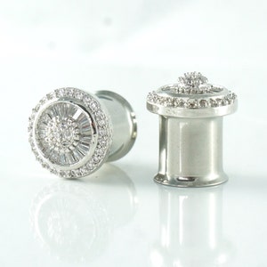 Wedding Gauges 6g 2g 4g 0g 00g 7/16  1/2 Diamond Plugs 3mm 4mm 6mm 8mm 10mm