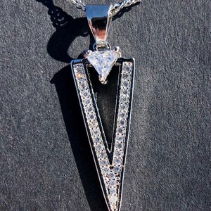 Triangle Rhinestone Dangle Plugs Gauges With Coordinating Necklace 8g-1 ...