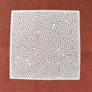 Sashiko Stencil  -Sashiko Embroidery Pattern -Quilting Stencil，Japanese traditional pattern,Screw threads, vortices 20*20cm