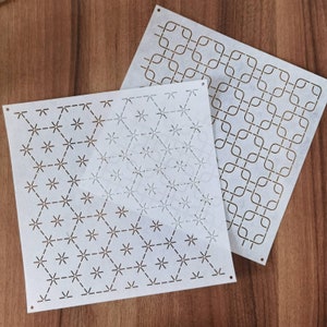 Sashiko Stencil  -Sashiko Embroidery Pattern -Quilting Stencil，Japanese traditional pattern,20*20cm