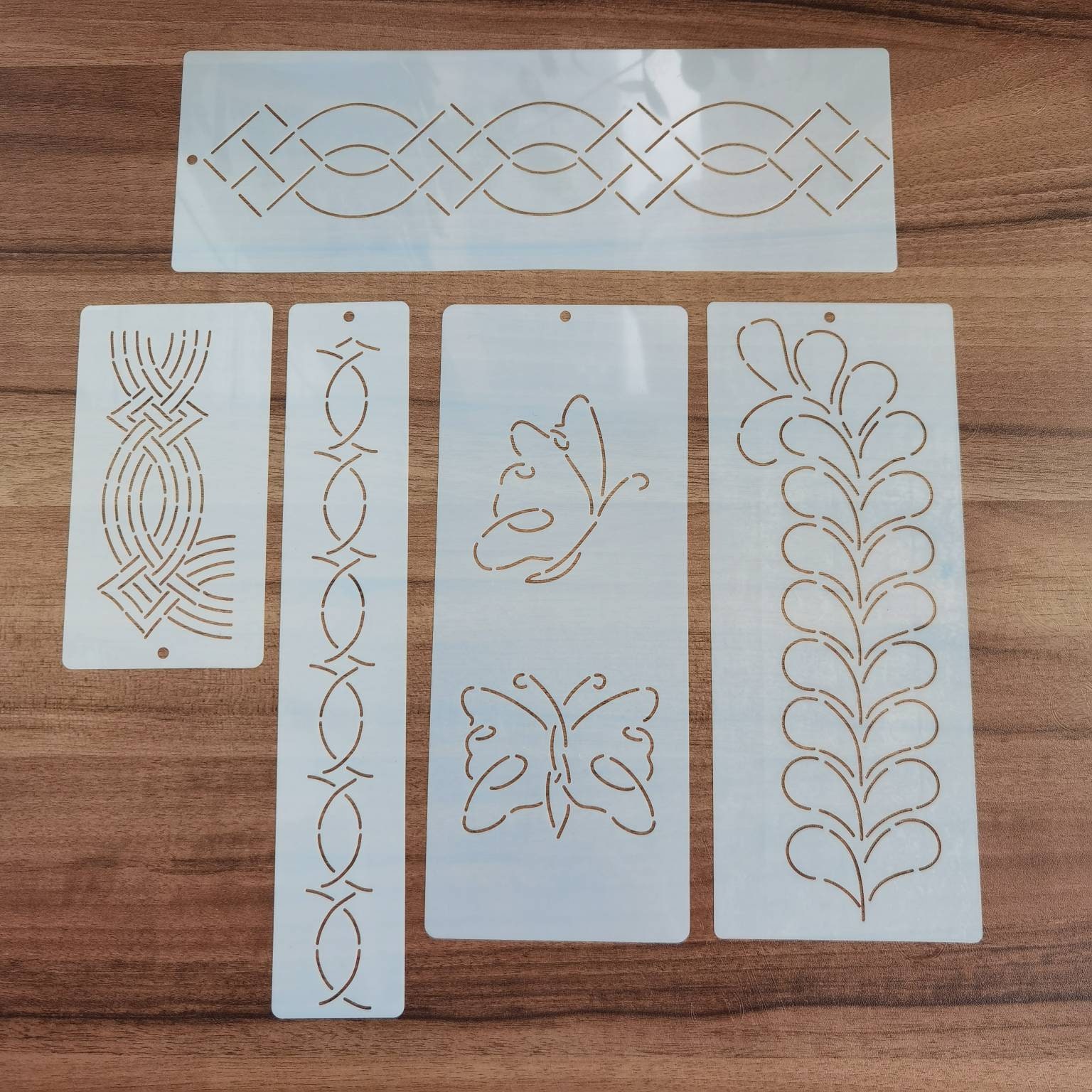 Border and Corner Feather Quilting Stencils - with Square Block Stencil | 3  Quilting Creations Plastic Quilt Stencil Set for Borders, Background