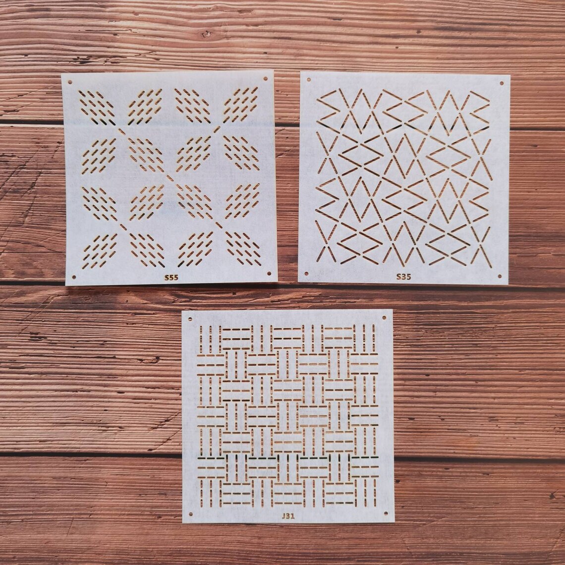 Sashiko Stencil sashiko Embroidery Pattern quilting Etsy