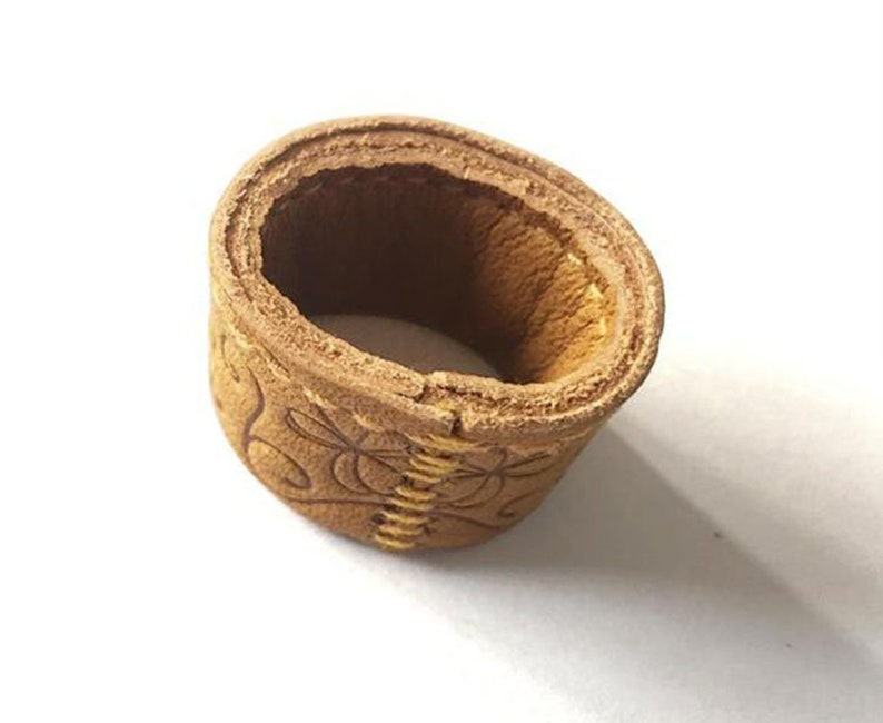 Japanese clover leather thimble sewing quilting embroidery Etsy