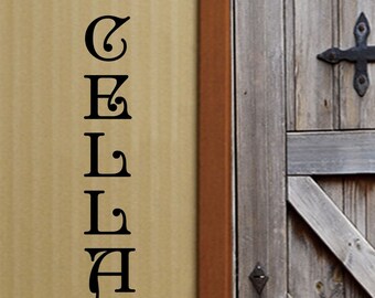 Vinilo decorativo de pared con cita para puerta de bodega vertical estilo victoriano, de 8" a 11"
