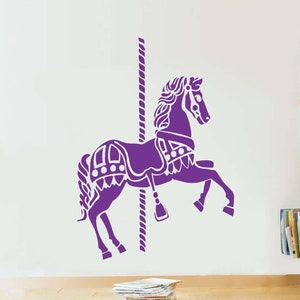 Large Merry Go Round Carousel Horse Vinyl Wall Sticker Decal 60&quot;h x 36&quot;w
