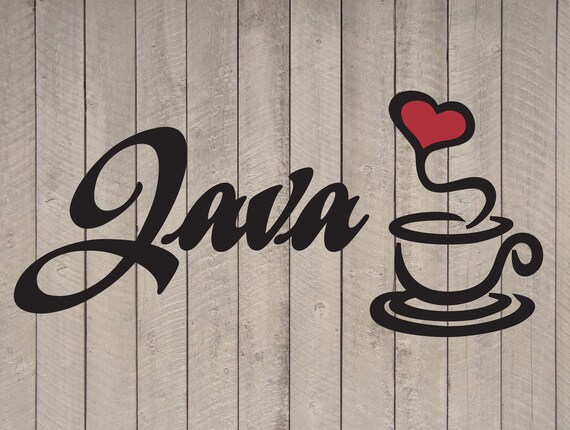 Java Coffee Heart Wall Quote Sticker Vinyl Decal | Etsy