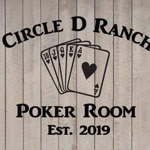 Custom Poker Room Vinyl Wall Quote Sticker Decal (Mirror not Included)
