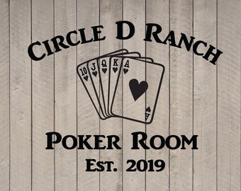 Custom Poker Room Vinyl Wall Quote Sticker Decal (Mirror not Included)