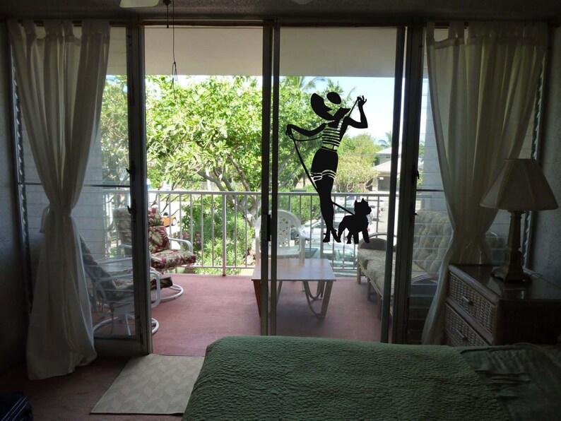 Classy Stylish Lady Walking the Dog Vinyl Wall Sticker Decal Etsy