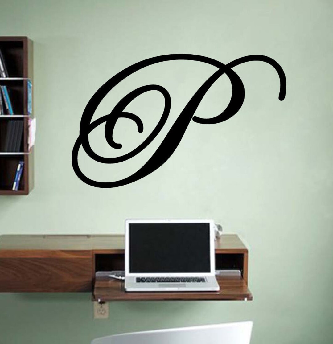 Script Wedding Letter Initial Vinyl Sticker Decal (b) - Etsy