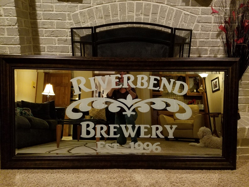 Custom Family Brewery Frosted Etched Glass Vinyl Wall E Sticker Decal Mirror Not Included