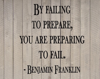 Calcomanía de vinilo vertical con frase "Benjamin Franklin no se prepara para el trabajo", inspiradora para el maestro (b)
