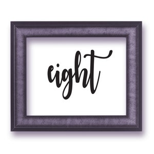 Wedding Table Numbers One to Ten, Fifteen, or Twenty Custom Centerpiece Vinyl Sticker Decals (5&quot;w Words) d