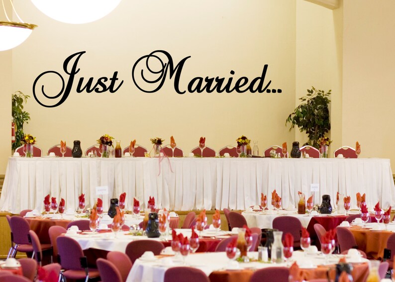 Just Married Wedding Wall Decor Vinyl Sticker Decal 14h Etsy
