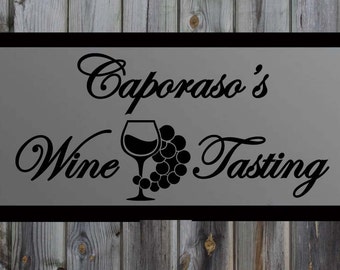 Custom Wine Tasting Vinyl Wall Quote Sticker Decal 17"h x 36"w