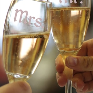 MR & MRS Wedding Glass Frosted Etched Glass Vinyl Sticker Decal Set 1.5&quot;h x 2.5&quot;w each