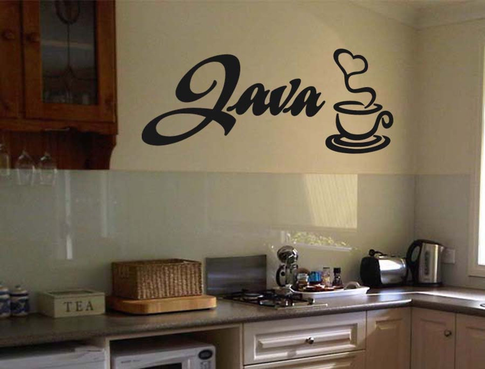 Java Coffee Heart Wall Quote Sticker Vinyl Decal | Etsy