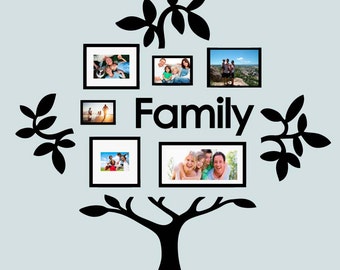 Vinilo adhesivo para pared con diseño de árbol genealógico (C)
