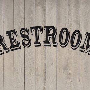 Restroom Bathroom Vinyl Wall Quote Sticker Decal 3&quot;h x 11&quot;w