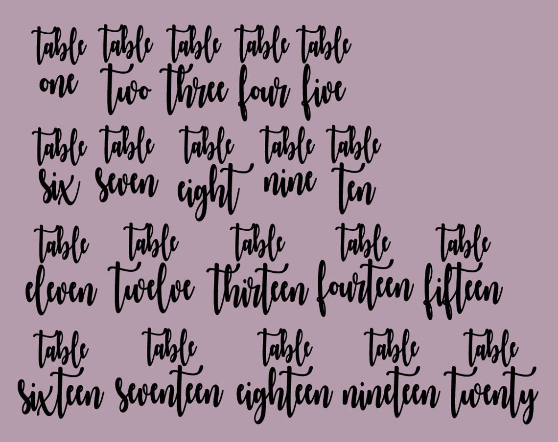 Wedding table numbers table one to ten fifteen or twenty etsy