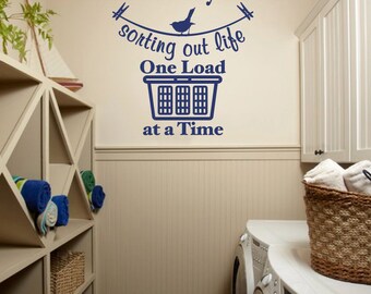 Sorting Out Life Laundry Room Vinyl Wall Quote Sticker Decal 22"w x 17"h