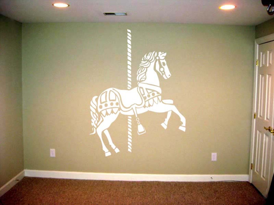 Large Merry Go Round Carousel Horse Vinyl Wall Sticker Decal 60