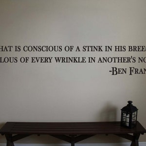 Benjamin Franklin Historical Wall Quote Vinyl Sticker Decal 5.5&quot;h x 22&quot;w
