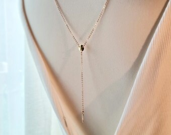 Harper - Backdrop Necklace, Simple Back Necklace, Minimal Bridal Jewelry, Back Drop Necklace, Rose Gold Back Necklace, Back Chain