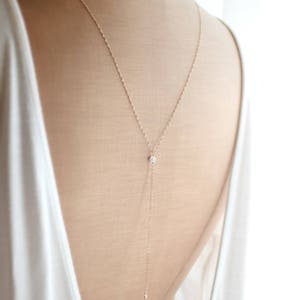 Faith Backdrop Necklace, Shoulder Necklace, Bridal Jewelry, Back Drop Necklace, Rose Gold Back Necklace, Back Necklace for Wedding Dress image 8