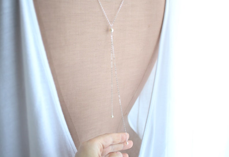 Faith Backdrop Necklace, Shoulder Necklace, Bridal Jewelry, Back Drop Necklace, Rose Gold Back Necklace, Back Necklace for Wedding Dress image 3