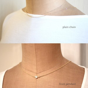 Dia Back Necklace, Backdrop Necklace, Back Chain, Shoulder Necklace, Bridal Back Drop Necklace, Rose Gold Necklace, Gold Lariat, Minimal image 4