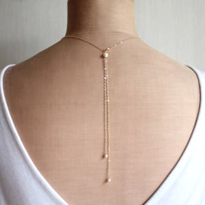 Faith Backdrop Necklace, Shoulder Necklace, Bridal Jewelry, Back Drop Necklace, Rose Gold Back Necklace, Back Necklace for Wedding Dress image 7