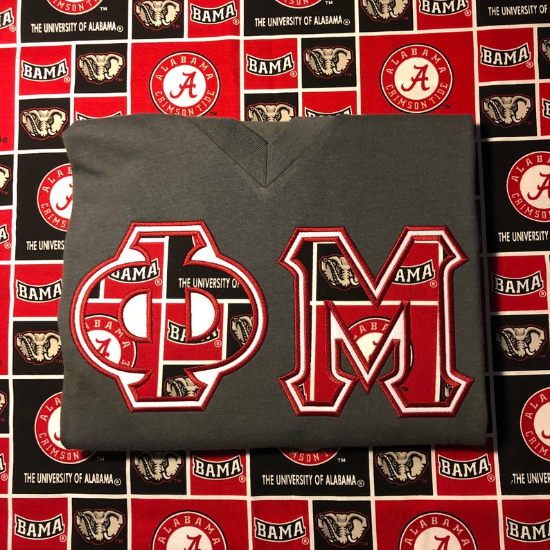 American Apparel University of Alabama Sorority Letter Shirt Etsy