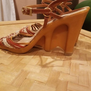 Vintage 70s Strappy Sandal Heels image 2