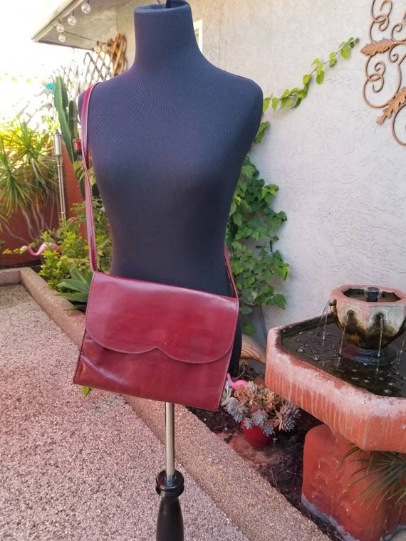 70s Burgundy Envelope Shoulder Bag
