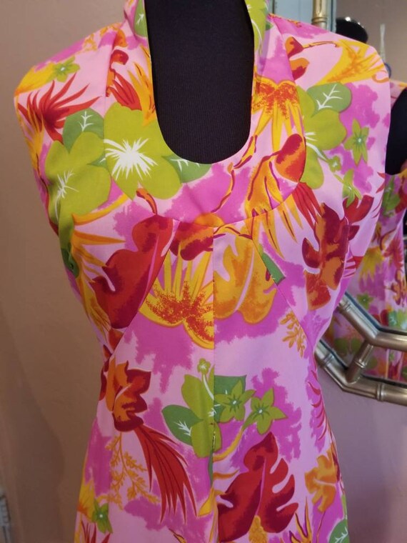Vintage BJs Fashions Hawaii Maxi Floral Dress - H… - image 9
