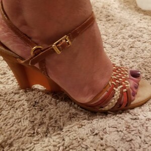 Vintage 70s Strappy Sandal Heels image 5