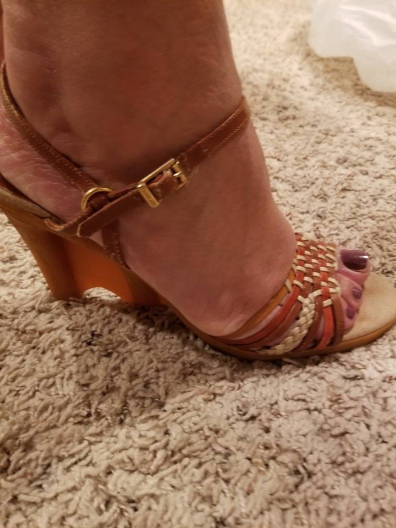 Vintage 70s Strappy Sandal Heels image 5