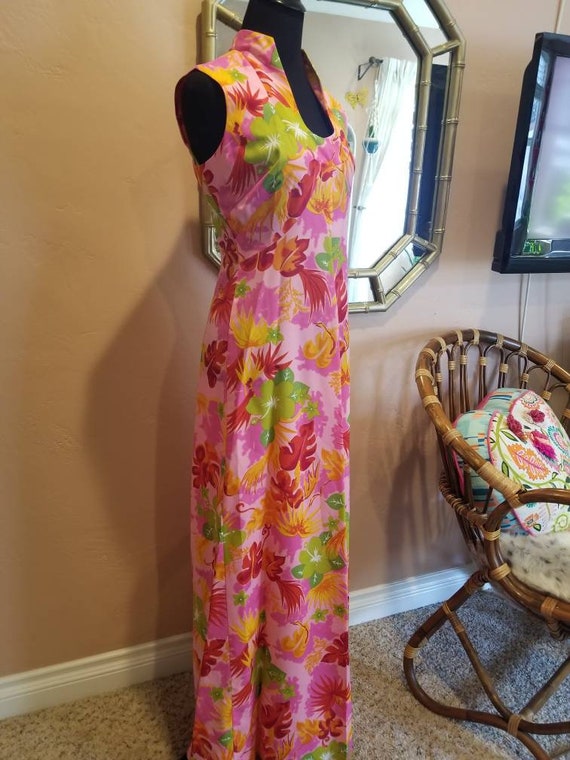Vintage BJs Fashions Hawaii Maxi Floral Dress - H… - image 10