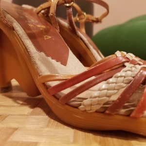 Vintage 70s Strappy Sandal Heels image 7