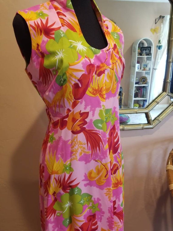 Vintage BJs Fashions Hawaii Maxi Floral Dress - H… - image 8