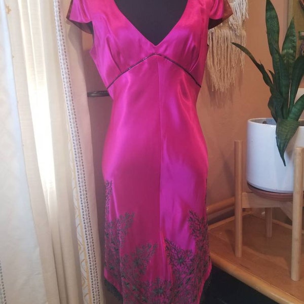 A.B.S by Allen Schwartz Vintage 90s Satin Dress