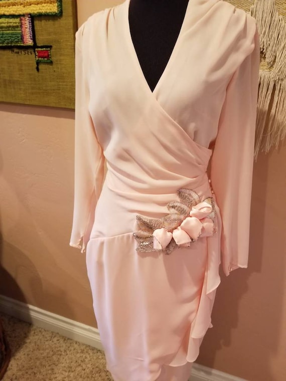 80s Pretty in Pink Courtenay Wrap Dress