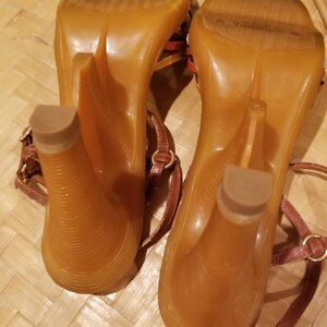 Vintage 70s Strappy Sandal Heels image 4