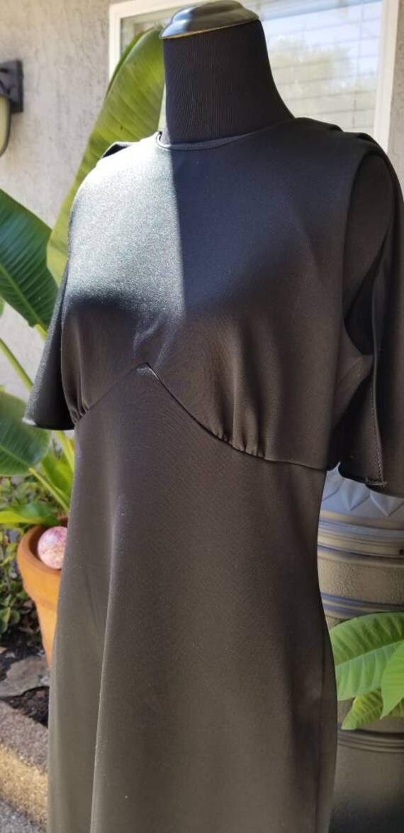 Leslie Fay Original Black Shoulder Cape Dress
