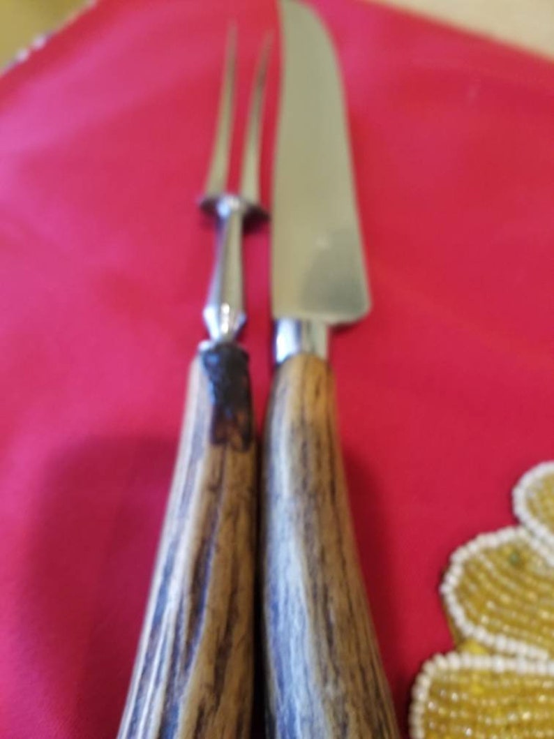 Vtg Geo Wostenholm /& Son Two Piece Antler Handle Carving Set